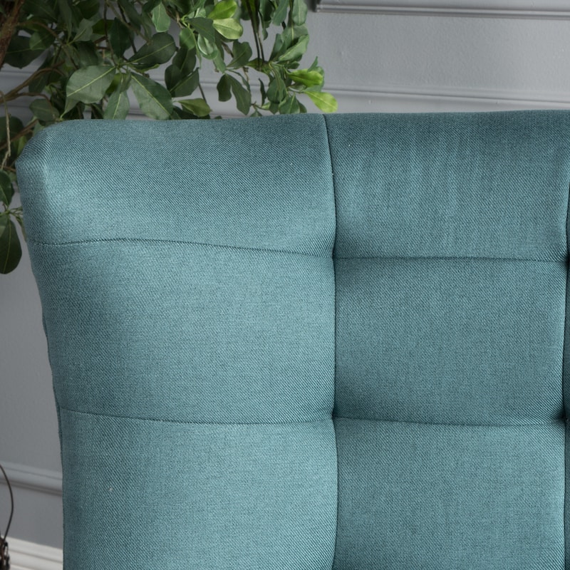 Roomfitters Mid-Century Modern Accent Chair with Tufted Back and Wood Legs, Upholstered Lounge Chair