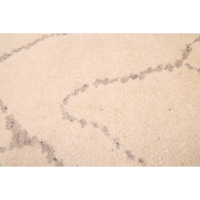 ECARPETGALLERY Hand-knotted Looma Cream Wool Rug - 7'10 x 10'3
