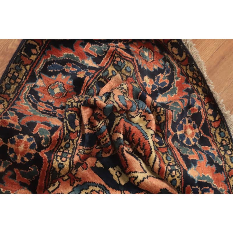Hand Knotted Oriental 100% Wool Carpet Traditional Floral Oranges & Rust Lilian Area Rug - 6' 0'' X 4' 10''