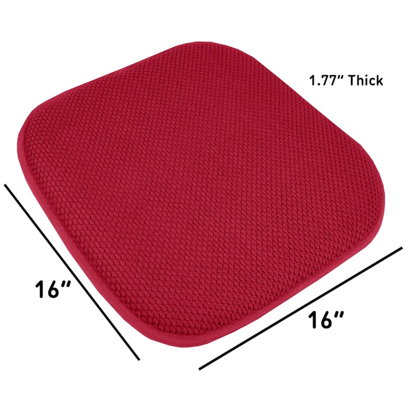 16-in. Square Non-slip Memory Foam Seat Cushions (2 OR 4)