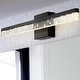preview thumbnail 6 of 62, JONATHAN Y Baxter 22" 1-Light Modern Contemporary 360-Degree Rotatable Iron/Seeded Acrylic Integrated LED Vanity Light