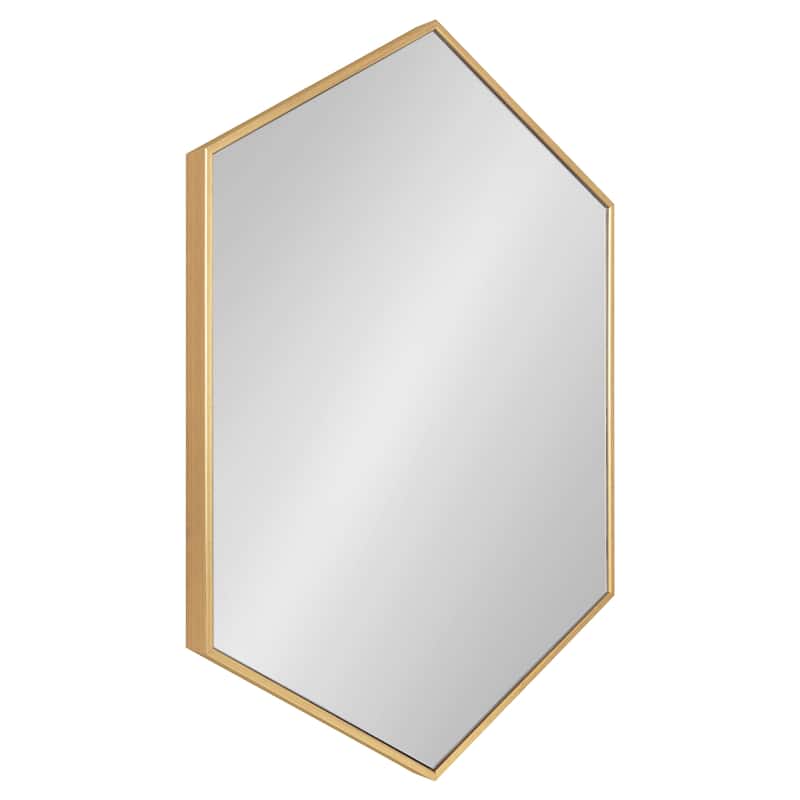 Kate and Laurel Rhodes Framed Mid-century Hexagonal Wall Mirror - 24.75x36.75 - Gold