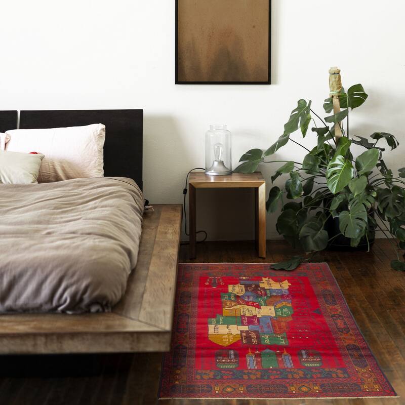 ECARPETGALLERY Hand-knotted Teimani Red Wool Rug - 3'8 x 6'8