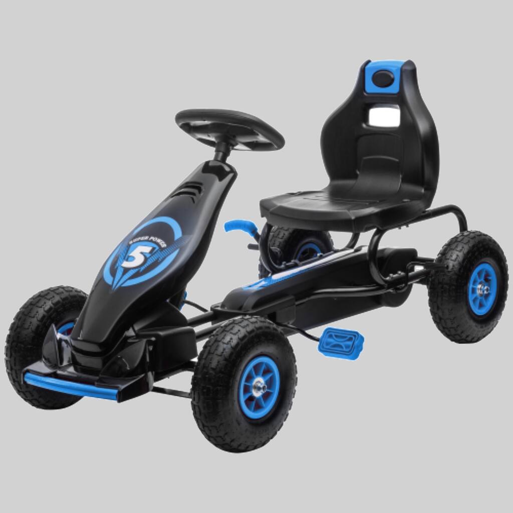 Pedal Powered Go Kart for Kids with Ergonomic Seat, Suspension, and Handbrake for Boys and Girls Ages 5-12