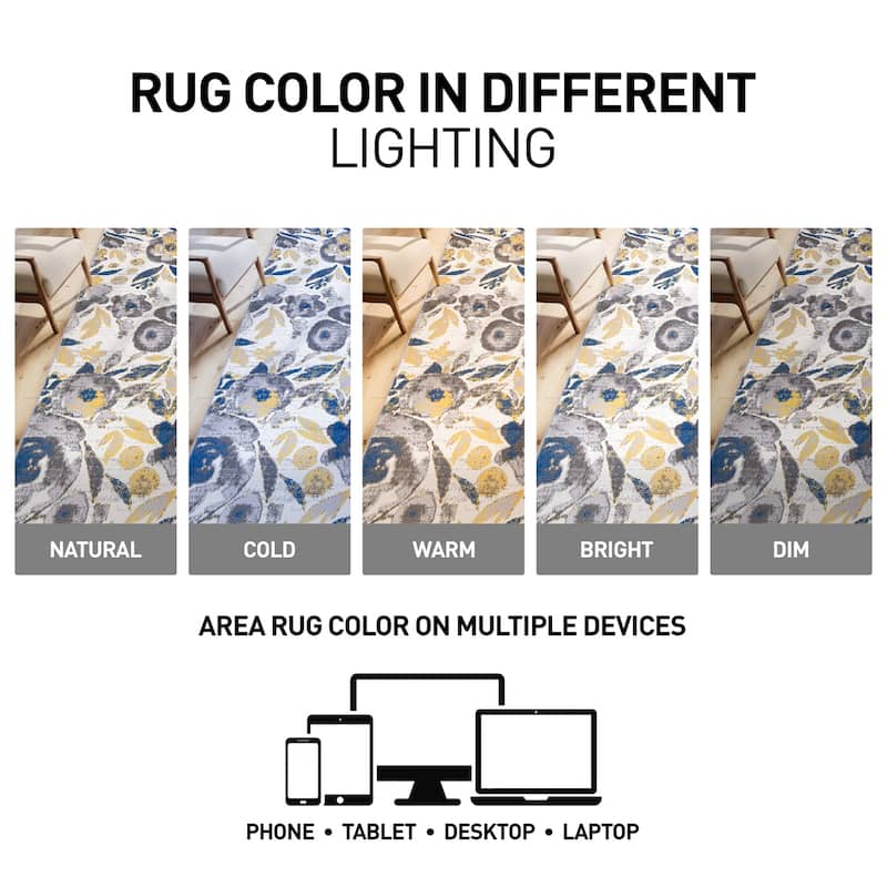 World Rug Gallery Vintage Modern Floral Area Rug