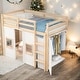 preview thumbnail 21 of 36, Simple & Modern Wood Twin Size Loft Bed with Built-in Storage Wardrobe and 2 Windows, Playful Space, Sturdy Construction, Gray