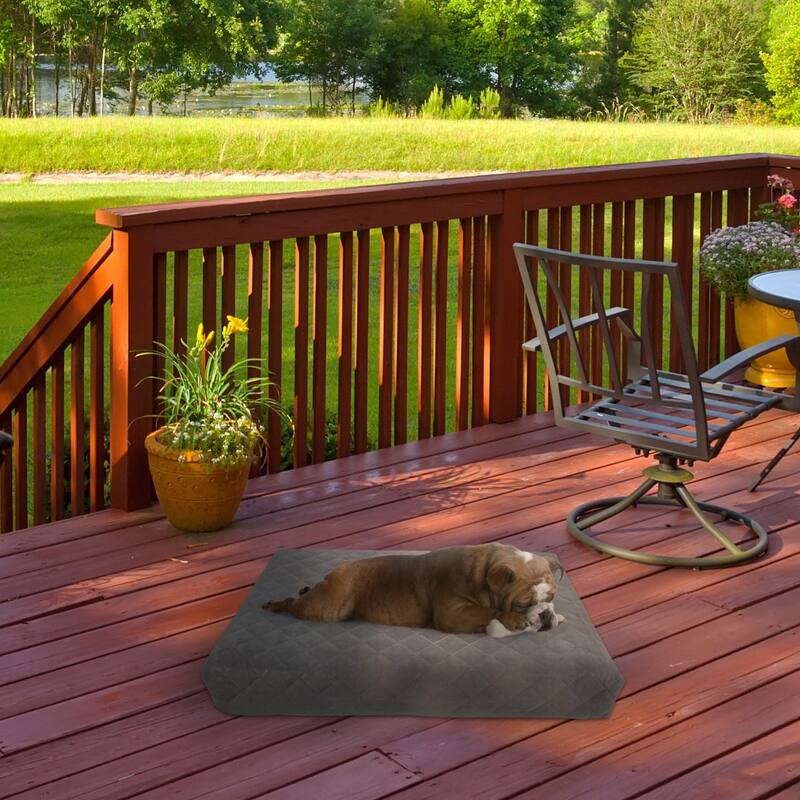 36x27 Two-Layer Memory Foam Waterproof Dog Bed for Large Dogs up to 75lbs