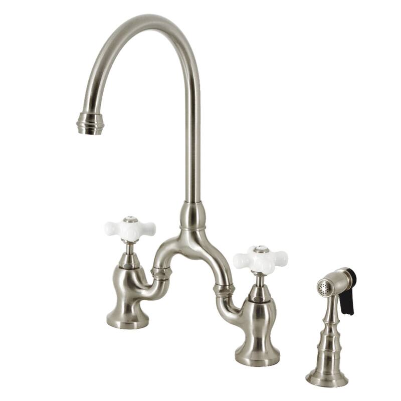 Kingston Brass KS779.PXBS English Country 1.8 GPM 16-13/16" Bridge - Brushed Nickel