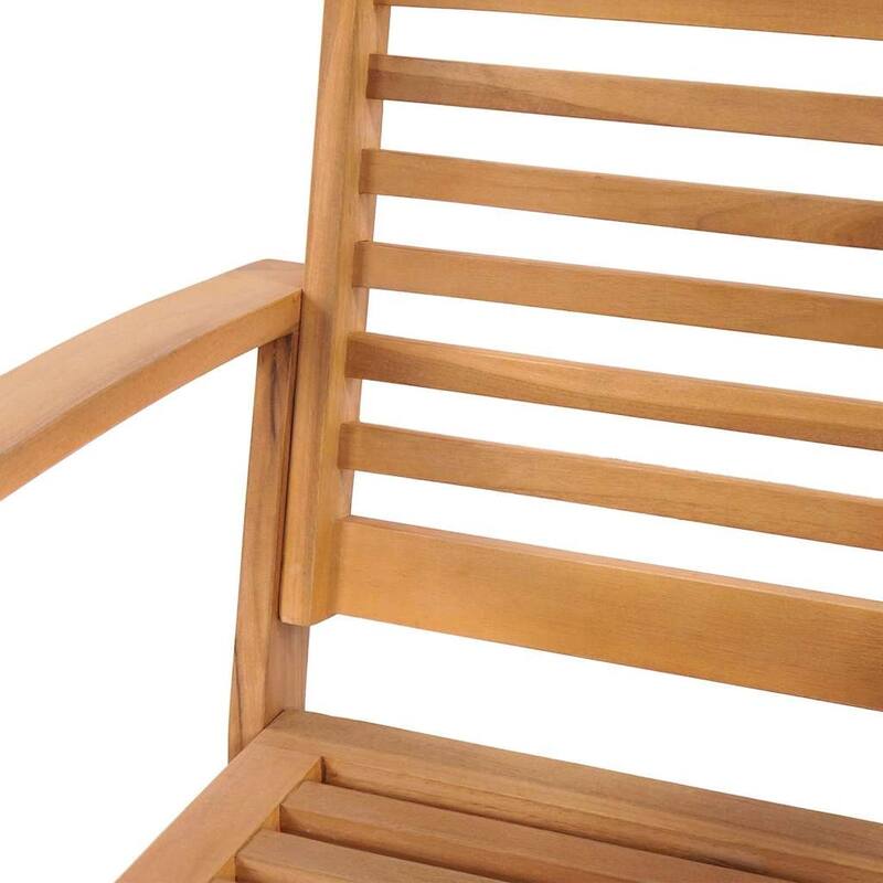 vidaXL Garden Chairs 2 pcs Natural 60 x 65 x 76.5 cm Solid teak wood - 23.6 x 25.6 x 30.1 inch