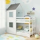 preview thumbnail 5 of 8, Costway House Bunk Bed Twin Over Twin with Built in Ladder Window & - See Details
