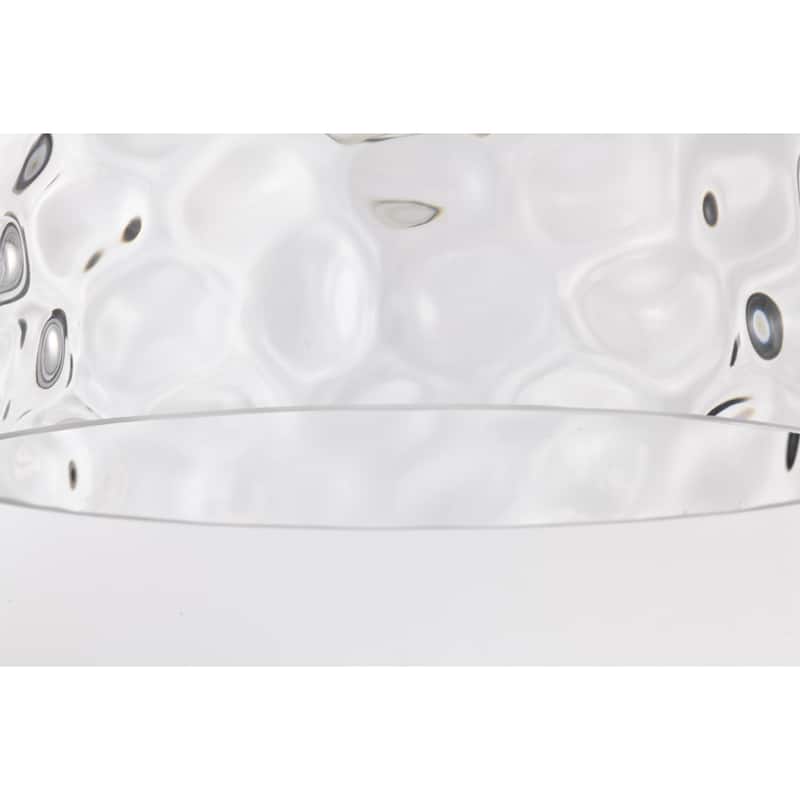 Daelan Satin Nickel Clear Dimpled Glass Single Light Pendant Light - 12in