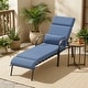 preview thumbnail 16 of 25, Patio Adjustable Chaise Lounge Chair with Cushion and Pillow for Outdoor & Indoor Dark Blue