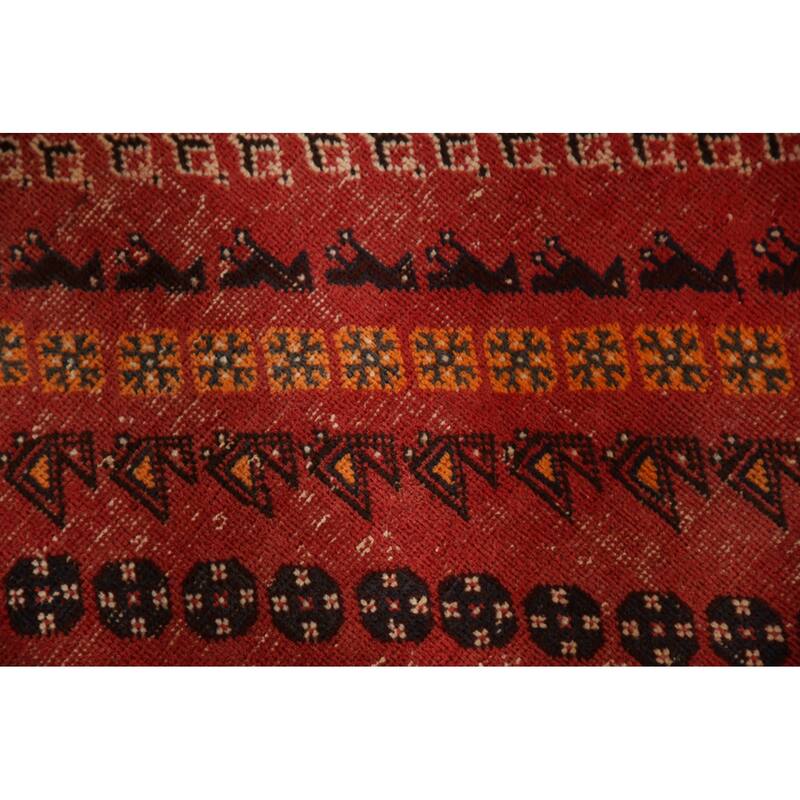 Vegetable Dye Tribal Shiraz Persian Rug Handmade Vintage Wool Carpet - 6'11"x 9'11"