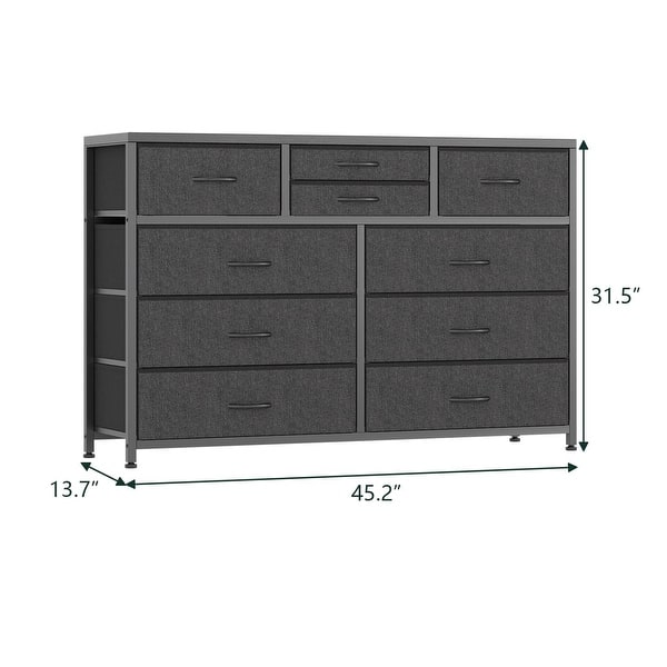 dimension image slide 0 of 5, Modern Dresser TV Stand with 10 Drawers - n/a