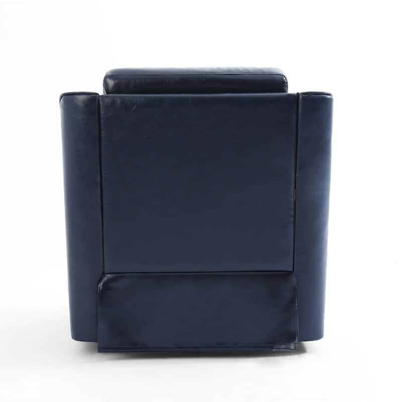 30'' W Vegan Leather/Chenille Swivel Accent Chair with Armrest