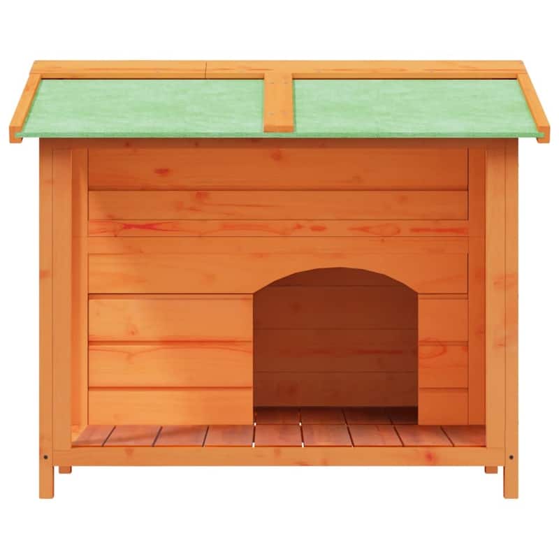 vidaXL Dog Kennel Brown 37.8"x34.3"x31.7" Solid Wood Pine - 37.8" x 34.3" x 31.7"