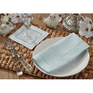 Hemstitched Linen Dinner Napkins (Set of 4)