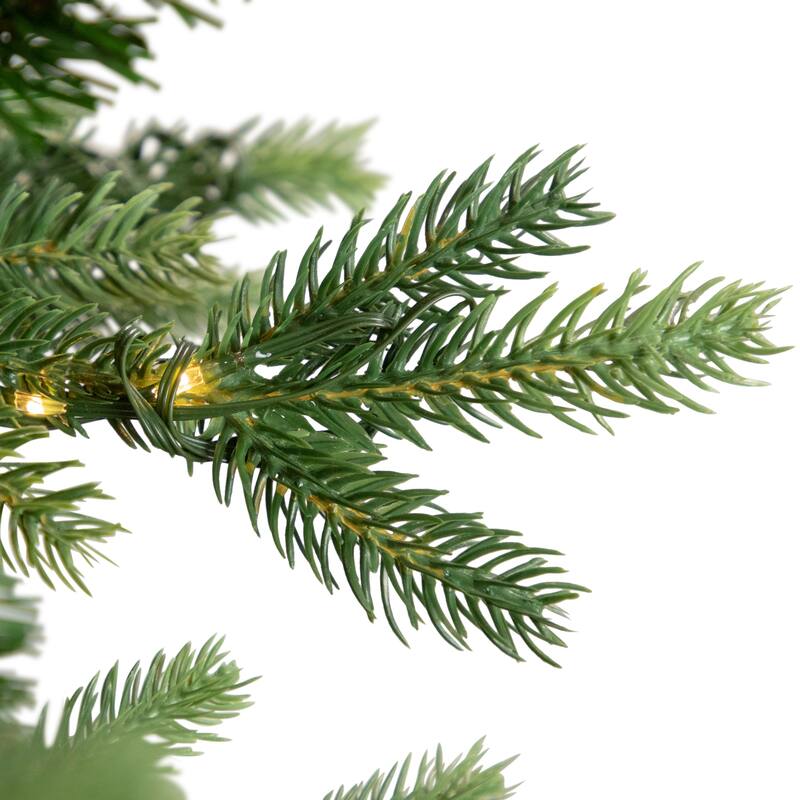 7.5' Full Riverton Fir Artificial Christmas Tree, Warm White Lights - 7.5 Foot