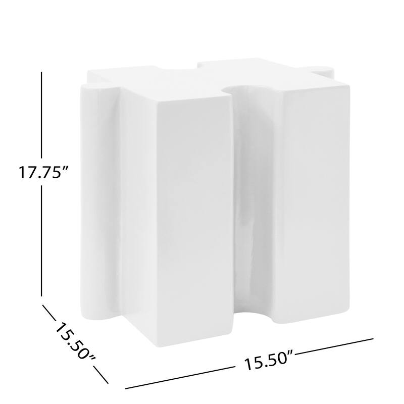 Modern Modular Side Tables, 3-Piece Interlocking Puzzle Set for Indoor & Outdoor, Heavy-Duty MGO Tabletop