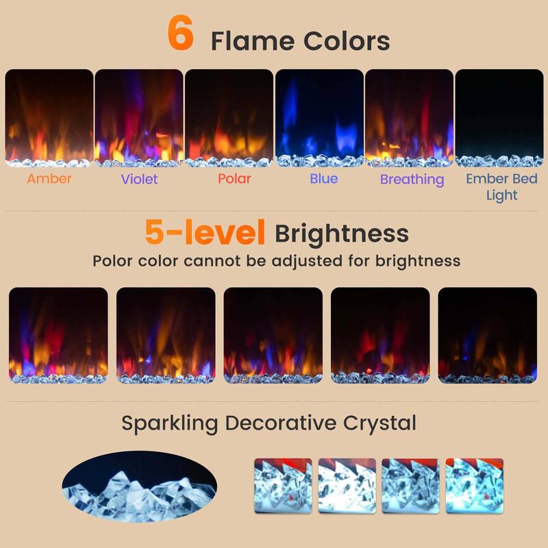 Costway 23-inch Infrared Quartz Electric Fireplace Insert with Remote - See Details