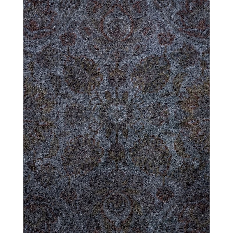 Overton Hand Knotted Wool Vintage Inspired Modern Contemporary Overdyed Gray Area Rug - 3' 2" x 5' 2"