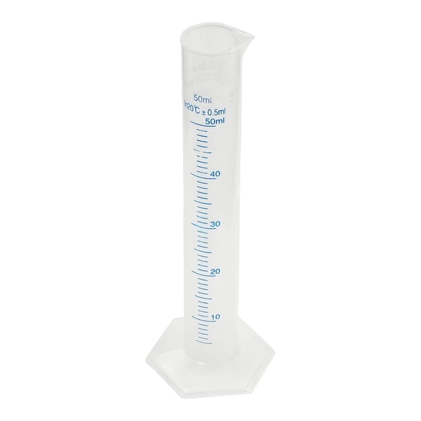 Unique Bargains 17cm Height 50ml Transparent Plastic Graduated Cylinder 0.5 milliliter