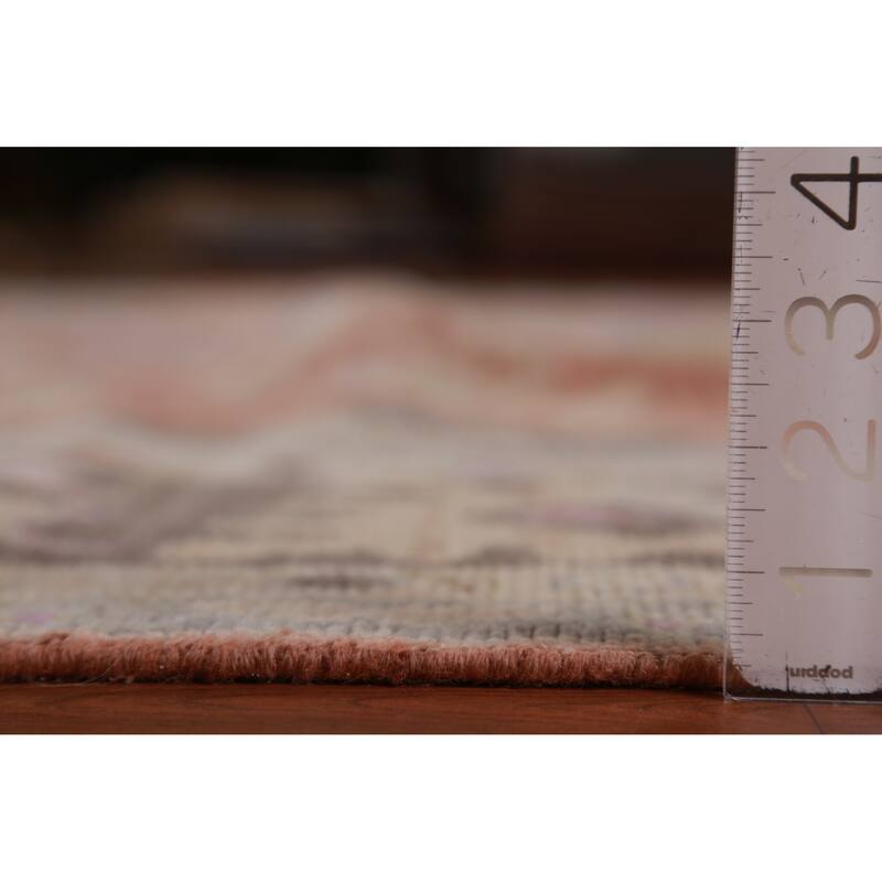 Hand Knotted Oriental 100% Wool Carpet Transitional All-Over Oranges & Rust Oushak Area Rug - 12' 0'' X 8' 11''