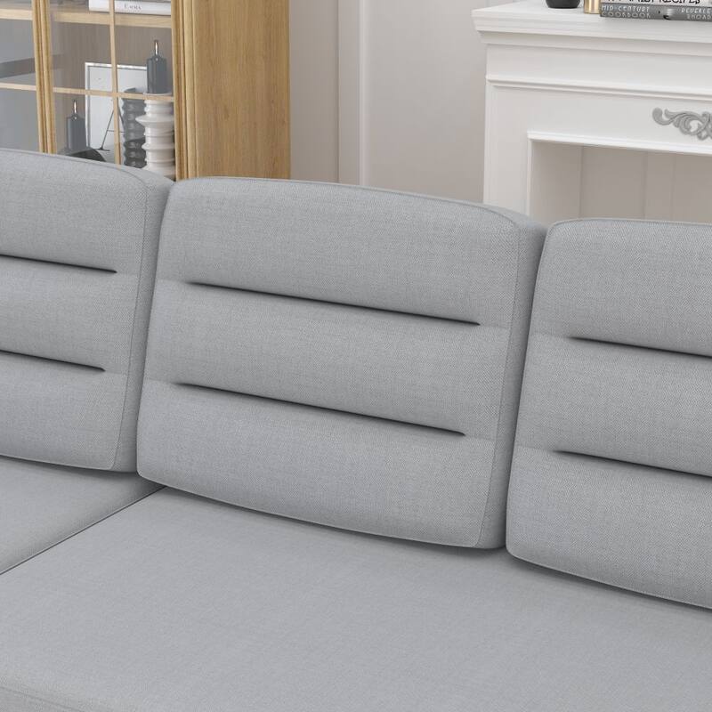 Convertible Sofa Bed Polyester Pullout Bed with Storage Recliner and Cup Holder
