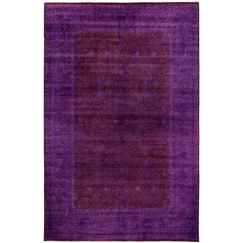 Overdyed One-of-a-Kind Hand-Knotted Area Rug - Purple - 10' 2" x 15' 8"