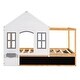 preview thumbnail 6 of 7, Stylish Twin House Bed with Unique Features: Black Roof, White Window, and More