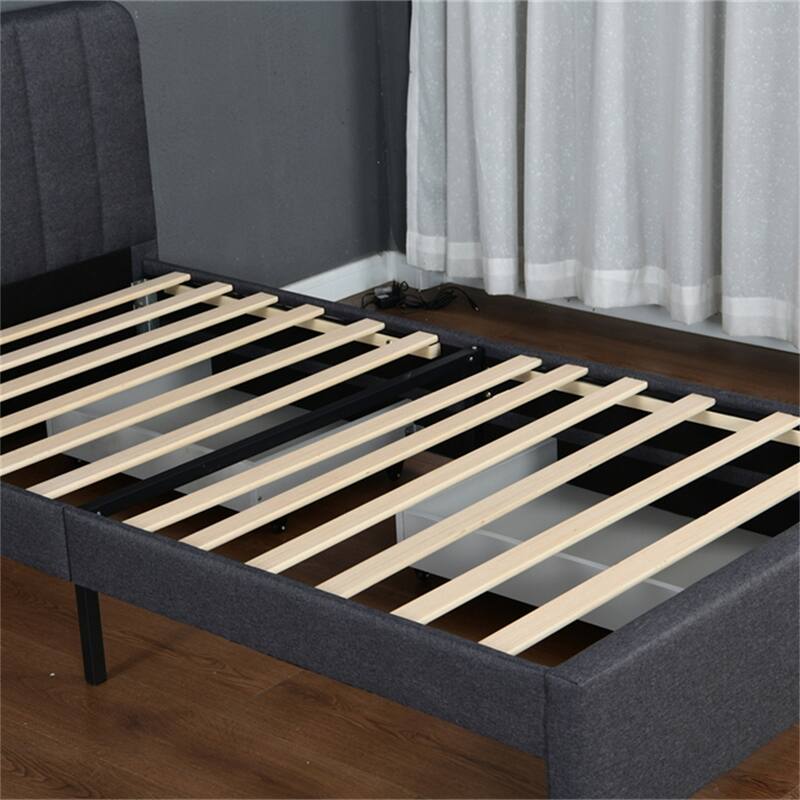 Twin Size Platform Bed Frame w/2 Storage Drawers & Headboard with USB