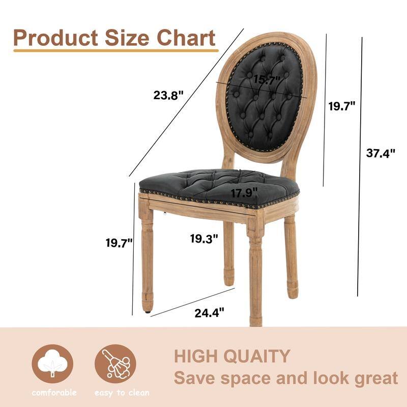 French Style Solid Wood Dining Chair with Nailhead Set of 4