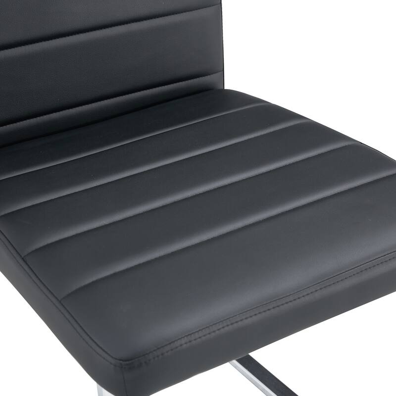 2-Pack - Premium Pu Office/Dining Chairs With High-Density Foam, Sturdy Iron Legs (Electroplate/Spray Paint), Easy Assembly