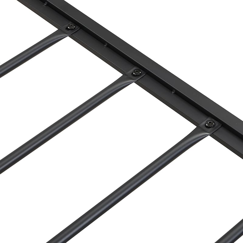 Queen Size Metal Platform Bed Frame with Storage, Headboard, Footboard, USB Port, No Box Spring Needed, Easy Assembly