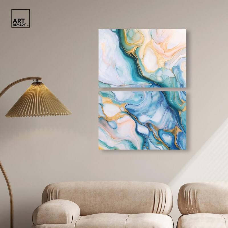 Visions Pastel I Canvas Set of 2 by Art Remedy, Gallery Wrapped