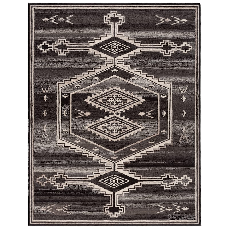SAFAVIEH Handmade Kenya Meeli Rustic Southwestern Wool Rug - Brown/Ivory - 8' x 10'