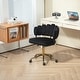 preview thumbnail 81 of 118, Velvet Home Office Desk Chair, Height Adjustable Task Chair, Armless Single Chair with Wheels, 360° Swivel Vanity Chair - N/A Black