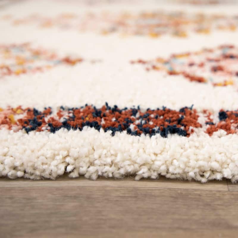 Esme Boho Diamond Shag Area Rug