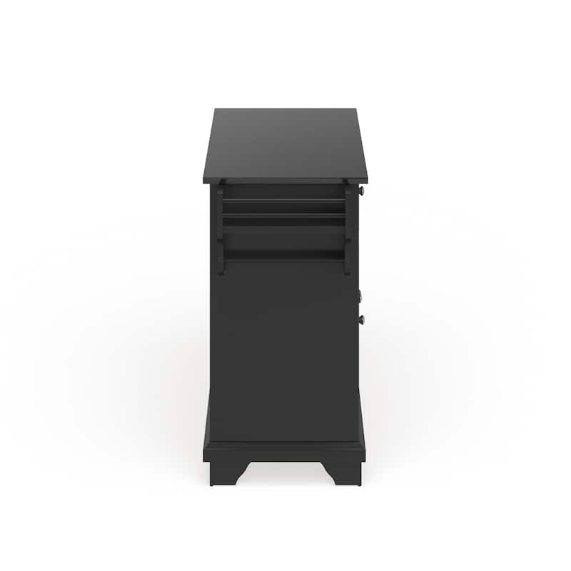 Crosley Lafayette Granite Top Kitchen Island in Black Finish - 51.5"W x 18"D x 36"H