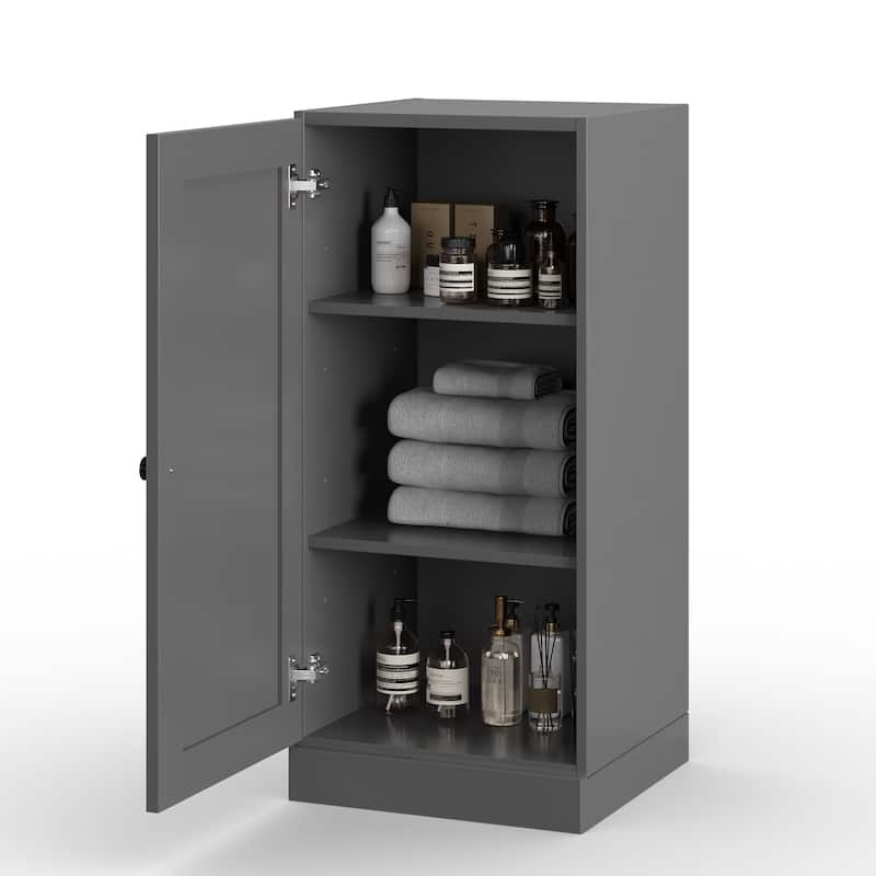 Palace Imports 100% Solid Wood 16.5" Bathroom Storage Cabinet with Shaker Door and Adjustable Shelves