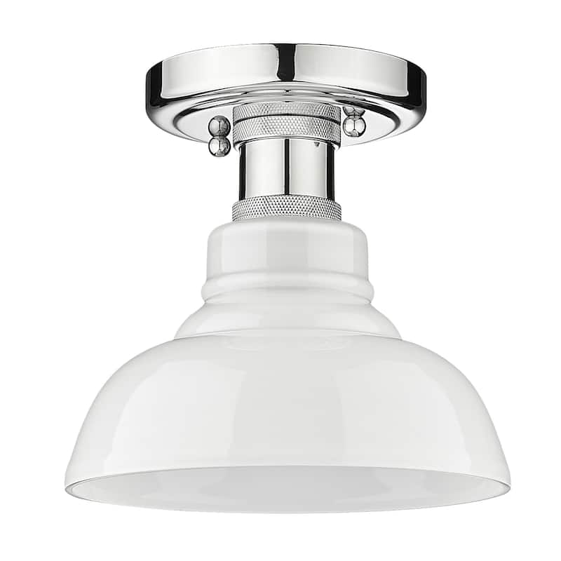 Yep by Golden Lighting Carver 1-light Flush Mount in Chrome