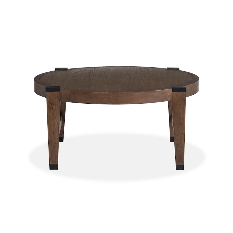 Magnussen Home Kaysen Wallaby and Matte Black Cocktail Table - 38''W x 38''D x 18''H