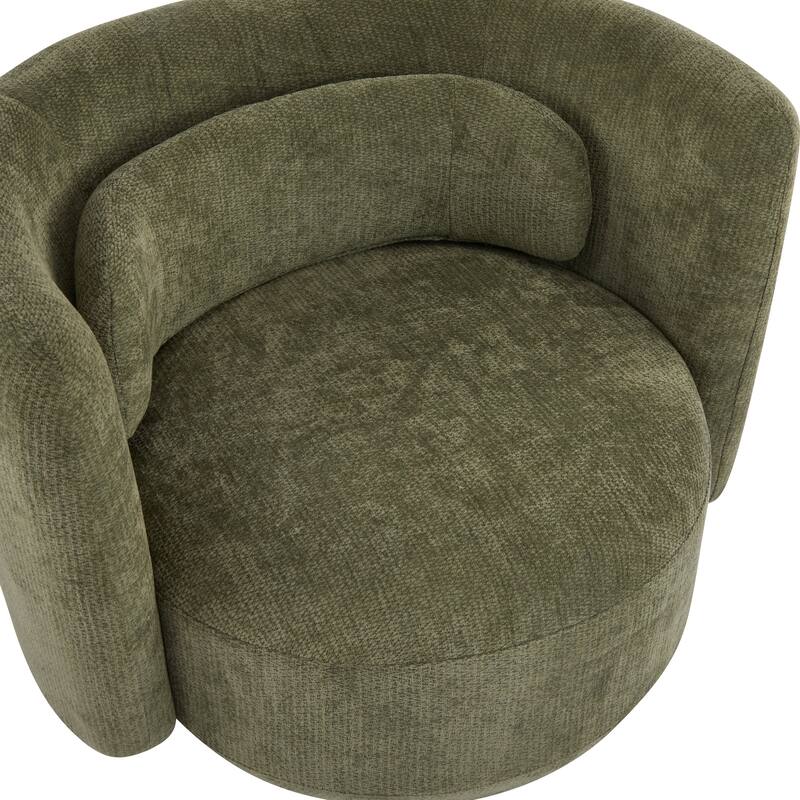 Christopher Knight Home - Swivel Green Fabric Accent Armchair with Lumbar Pillow