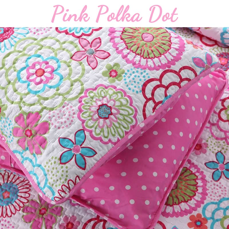 Cozy Line Mariah Pink Floral Quilt Set With Decorative Pillow