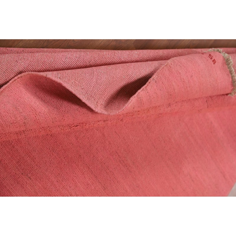 Light Pink Gabbeh Modern Area Rug Hand-Knotted Wool Carpet - 5'9"x 7'10"
