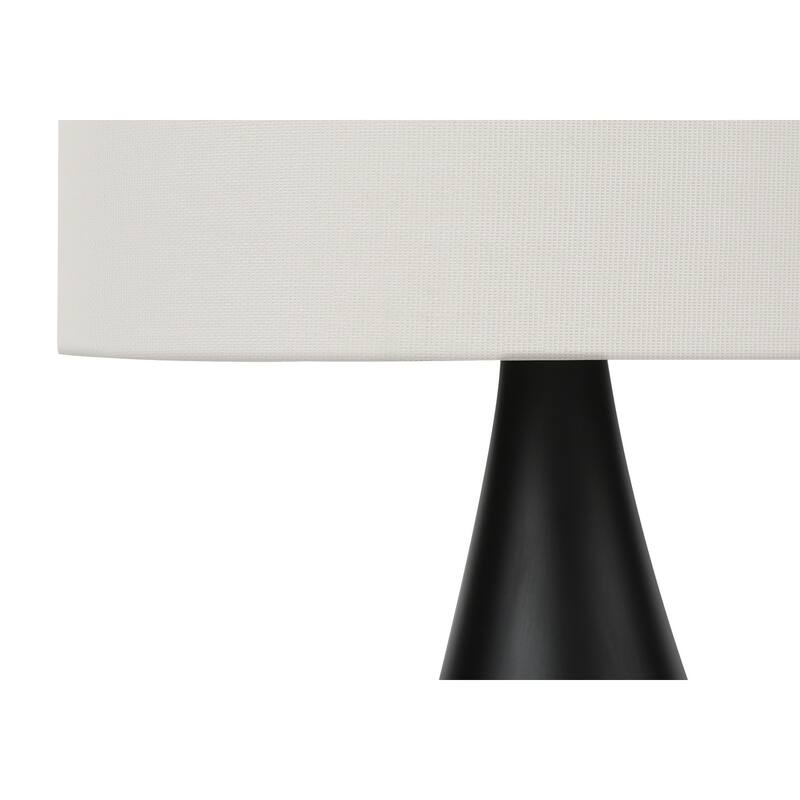 Set Of 2, 18"h, Table Lamp, Black Metal, Ivory / Cream Shade, Contemporary