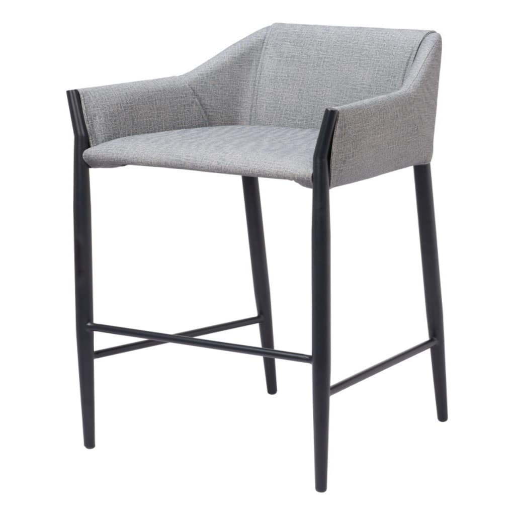 30 Inch Fabric Steel Bar Stool with Armrests and Footrest - 22” x 22.4” x 40”