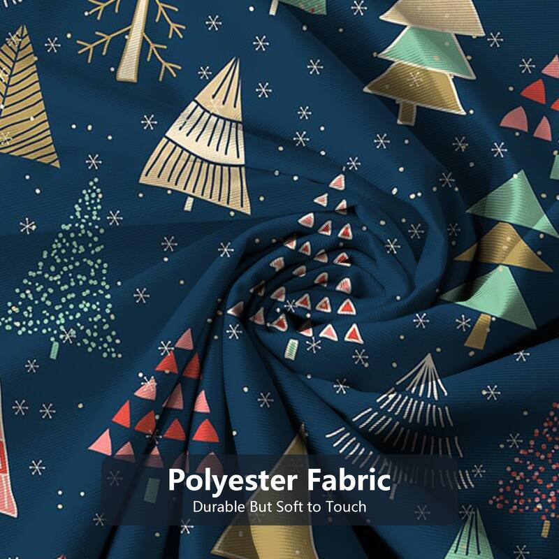 Christmas Tree Shower Curtain - Black & Green Winter Decor, 72" x 72"