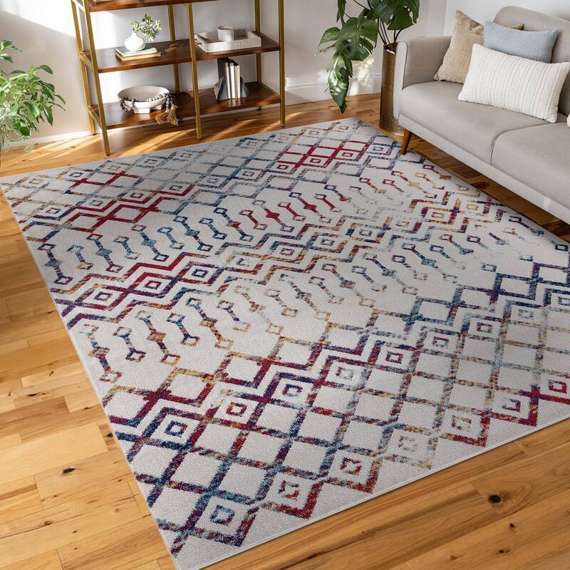 Gematria Moroccan Geometric Indoor Area Rug