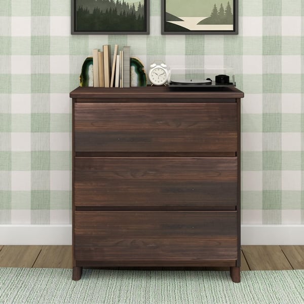 slide 2 of 32, Max and Lily Farmhouse 3 Drawer Dresser Barnwood Brown